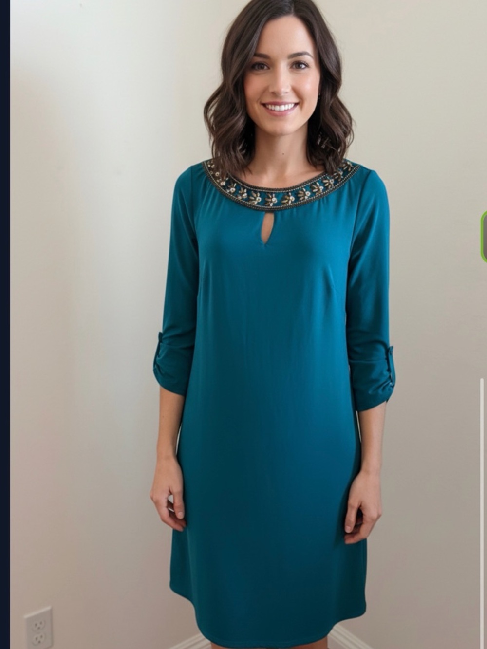 Laundry By Shelli Segal Teal sheath Dress